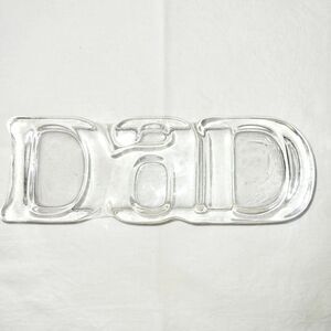 Avon 1982 Glass Dad Picture Frame Paperweight Fathers Day Gift No Box 6" Long
